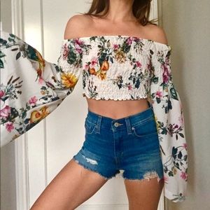 Nasty Gal floral crop top